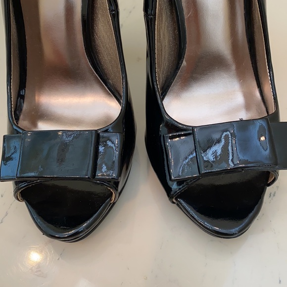 Charlotte Russe Peep Toe Heels Size 7 Black - Picture 9 of 14